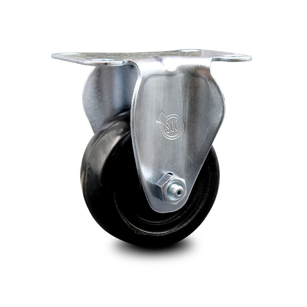 3.5 Inch Hard Rubber Wheel Rigid Top Plate Caster